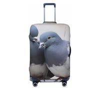 FHEBNDS Doves Luggage Cover Washable Suitcase Covers Tsa Approved Elastic Spandex Suitcase Protector Anti-Scratch Travel Baggage Cover Fit 18-32 Inch Luggage, Black, XL