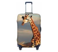 FHEBNDS Giraffe Animals Of Africa Luggage Cover Washable Suitcase Cover Tsa Approved Elastic Spandex Suitcase Protector Anti-Scratch Travel Baggage Covers Fit 18-32 Inch Luggage, Black, S