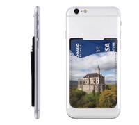 FHEBNDS Historical monuments of Armenia Phone Wallet Stick on, Cell Phone Card Holder for Phone Case, Leather ID Credit Card Holder for Women Men, Adhesive Phone Pocket for Back of Phone