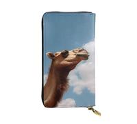 FHEBNDS Leather Wallet for Men Women, RFID Blocking, Large Capacity Zip Card Phone Holder with 12 Card Slots, Slim Minimalist Cash Wallets Travel Long Purse Animal Clutch Bag