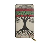 FHEBNDS Leather Wallet for Men Women, RFID Blocking, Large Capacity Zip Card Phone Holder with 12 Card Slots, Slim Minimalist Cash Wallets Travel Long Purse Palestinian Flag Clutch Bag