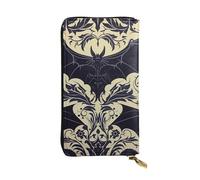 FHEBNDS Leather Wallet for Men Women, RFID Blocking, Large Capacity Zip Card Phone Holder with 12 Card Slots, Slim Minimalist Cash Wallets Travel Long Purse Bat pattern Clutch Bag