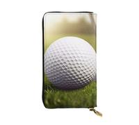 FHEBNDS Leather Wallet for Men Women, RFID Blocking, Large Capacity Zip Card Phone Holder with 12 Card Slots, Slim Minimalist Cash Wallets Travel Long Purse Sport Golf Ball Clutch Bag