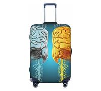 FHEBNDS Left and right brain functions Luggage Cover Washable Suitcase Covers Tsa Approved Elastic Spandex Suitcase Protector Anti-Scratch Travel Baggage Cover Fit 18-32 Inch Luggage, Black, M