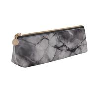 FHEBNDS Light black marble Makeup Bag for Women Men Large Pencil Case Aesthetic Pencil Pouch Coin Pouch Leather Cosmetic Bag with Zipper Office Organizer Travel Essentials