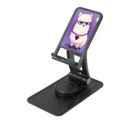 FHEBNDS Love Alpaca Purple Phone Stand for Desk, 360°Rotating Foldable Cell Phone Holder for Office Home, Height Adjustable Tablet Stand Portable Cellphone Cradle iPad Stand Holder