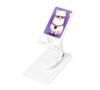 FHEBNDS Love Alpaca Purple Phone Stand for Desk, 360°Rotating Foldable Cell Phone Holder for Office Home, Height Adjustable Tablet Stand Portable Cellphone Cradle iPad Holder