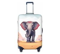 FHEBNDS Lucky Elephant Luggage Cover Washable Suitcase Covers Tsa Approved Elastic Spandex Suitcase Protector Anti-Scratch Travel Baggage Cover Fit 18-32 Inch Luggage, Black, S