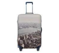 FHEBNDS Mumbai city Luggage Cover Washable Suitcase Covers Tsa Approved Elastic Spandex Suitcase Protector Anti-Scratch Travel Baggage Cover Fit 18-32 Inch Luggage, Black, S