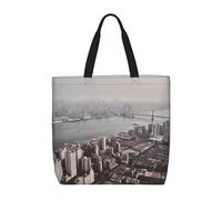 FHEBNDS Mumbai city Tote Bag for Women, Zipper Casual Tote's Handbag for Travel, Work, Lightweight Laptop Bags Big Capacity Shoulder Bag Reusable Grocery Shopping Bags