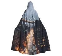 FHEBNDS New York City Cloak with Hood Halloween Medieval Hooded Cape for Cosplay Costumes for Men Women