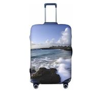 FHEBNDS Puerto Rico - Beach Luggage Cover Washable Suitcase Cover Tsa Approved Elastic Spandex Suitcase Protector Anti-Scratch Travel Baggage Covers Fit 18-32 Inch Luggage, Black, L
