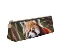 FHEBNDS Red Panda on Tree Branch Makeup Bag for Women Men Large Pencil Case Aesthetic Pencil Pouch Coin Pouch Leather Cosmetic Bag with Zipper Office Organizer Travel Essentials