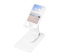 FHEBNDS Romantic White Sand Landscape Phone Stand for Desk, 360°Rotating Foldable Cell Phone Holder for Office Home, Height Adjustable Tablet Stand Portable Cellphone Cradle iPad Stand Holder