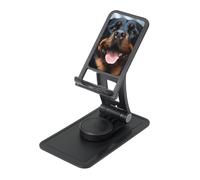 FHEBNDS Rottweiler Dogs Tongue Head Phone Stand for Desk, 360°Rotating Foldable Cell Phone Holder for Office Home, Height Adjustable Tablet Stand Portable Cellphone Cradle iPad Stand Holder