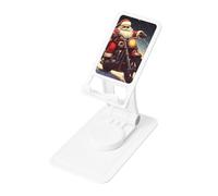FHEBNDS Santa Claus Biker Riding Phone Stand for Desk, 360°Rotating Foldable Cell Phone Holder for Office Home, Height Adjustable Tablet Stand Portable Cellphone Cradle iPad Holder