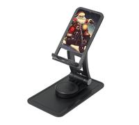FHEBNDS Santa Claus Biker Riding Phone Stand for Desk, 360°Rotating Foldable Cell Phone Holder for Office Home, Height Adjustable Tablet Stand Portable Cellphone Cradle iPad Holder
