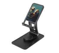FHEBNDS Sea Otters Painting Phone Stand for Desk, 360°Rotating Foldable Cell Phone Holder for Office Home, Height Adjustable Tablet Stand Portable Cellphone Cradle iPad Stand Holder