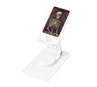 FHEBNDS Skeleton with Roses Phone Stand for Desk, 360°Rotating Foldable Cell Phone Holder for Office Home, Height Adjustable Tablet Stand Portable Cellphone Cradle iPad Stand Holder