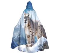 FHEBNDS Snow Leopard Mountain Cloak with Hood Halloween Medieval Hooded Cape for Cosplay Costumes for Men Women