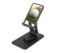 FHEBNDS Sport Golf Ball Phone Stand for Desk, 360°Rotating Foldable Cell Phone Holder for Office Home, Height Adjustable Tablet Stand Portable Cellphone Cradle iPad Stand Holder