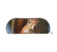 FHEBNDS Squirrel Funny Animal Makeup Bag for Women Men Large Pencil Case Aesthetic Pencil Pouch Coin Pouch Leather Cosmetic Bag with Zipper Office Organizer Travel Essentials, Silver, One size