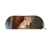 FHEBNDS Squirrel Funny Animal Makeup Bag for Women Men Large Pencil Case Aesthetic Pencil Pouch Coin Pouch Leather Cosmetic Bag with Zipper Office Organizer Travel Essentials, Gold, One size