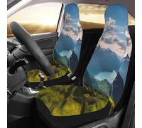 FHEBNDS Switzerland Alps Car Seat Covers Front Seats, 2 Units Automotive Seat Protector Waterproof Car Seat Cushion Universal Carseat Cover for Most Cars Sedans Trucks SUVs