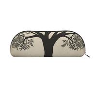 FHEBNDS Tree of Life Palestinian Flag Makeup Bag for Women Men Large Pencil Case Aesthetic Pencil Pouch Coin Pouch Leather Cosmetic Bag with Zipper Office Organizer Travel Essentials, Silver, One Size