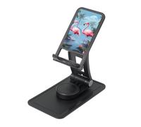 FHEBNDS Tropical Flamingos Phone Stand for Desk, 360°Rotating Foldable Cell Phone Holder for Office Home, Height Adjustable Tablet Stand Portable Cellphone Cradle iPad Stand Holder