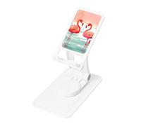 FHEBNDS Two Red Flamingos Phone Stand for Desk, 360°Rotating Foldable Cell Phone Holder for Office Home, Height Adjustable Tablet Stand Portable Cellphone Cradle iPad Stand Holder