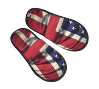 FHEBNDS USA Uk Flag Slippers for Women Men Fuzzy Slip-on Slippers Memory Foam Non-slip Indoor Outdoor House Slipper Warm Cozy Slide Shoes Soft Plush Bedroom Slipper Trendy Gift, Black, M