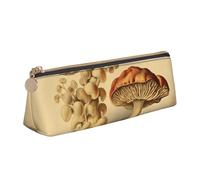 FHEBNDS Vintage Mushrooms Makeup Bag for Women Men Large Pencil Case Aesthetic Pencil Pouch Coin Pouch Leather Cosmetic Bag with Zipper Office Organizer Travel Essentials