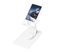 FHEBNDS Winter Christmas Snow Night Railway Train Phone Stand for Desk, 360°Rotating Foldable Cell Phone Holder for Office Home, Height Adjustable Tablet Stand Portable Cellphone Cradle iPad Holder