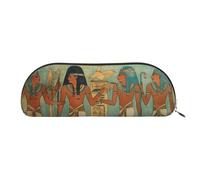 FHEBNDS Women in ancient egypt Makeup Bag for Women Men Large Pencil Case Aesthetic Pencil Pouch Coin Pouch Leather Cosmetic Bag with Zipper Office Organizer Travel Essentials, Gold, One Size