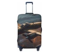 FHEBNDS World War Aircraft Luggage Cover Washable Suitcase Covers Tsa Approved Elastic Spandex Suitcase Protector Anti-Scratch Travel Baggage Cover Fit 18-32 Inch Luggage, Black, M