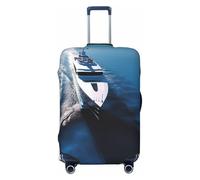 FHEBNDS Yacht Luggage Cover Washable Suitcase Covers Tsa Approved Elastic Spandex Suitcase Protector Anti-Scratch Travel Baggage Cover Fit 18-32 Inch Luggage, Black, M