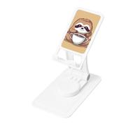FHEBNDS Yoga Sloth Coffee Phone Stand for Desk, 360°Rotating Foldable Cell Phone Holder for Office Home, Height Adjustable Tablet Stand Portable Cellphone Cradle iPad Stand Holder