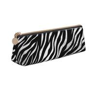 FHEBNDS Zebra Print Makeup Bag for Women Men Large Pencil Case Aesthetic Pencil Pouch Coin Pouch Leather Cosmetic Bag with Zipper Office Organizer Travel Essentials