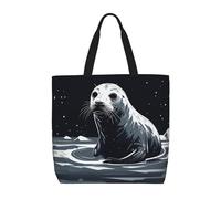 FHECVBN Arctic Seal Womens Tote Bag Large Reusable Grocery Bags Casual Shoulder Bags For Shopping, Travel, Work Gift For Women