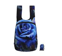FHECVBN blue rose blooms Backpack - Lightweight 16L Foldable Hiking Daypack Packable Back Pack Travel Bag Zipper