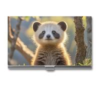 FHECVBN Business Card Holder Foolish Cute Animal Printed Pocket Name Card Case Slim Metal Business Card Organizer Credit Card Holder Buckle Style Shut for Men Women Agents, Foolish Cute Animal, 3.7 x