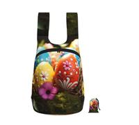 FHECVBN Lovely Easter Eggs Backpack - Lightweight 16L Foldable Hiking Daypack Packable Back Pack Travel Bag Zipper