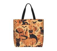 FHECVBN Orange Vibrant Nightmare Womens Tote Bag Large Reusable Grocery Bags Casual Shoulder Bags For Shopping, Travel, Work Gift For Women