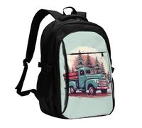 FHECVBN Travel Laptop Backpack Business Backpack for Men Women Cart Pulling Lumber Travel Backpack with USB Charging Port