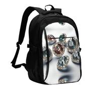 FHECVBN Travel Laptop Backpack Business Backpack for Men Women Gems Diamond Jewelry Jewels Luxury Travel Backpack with USB Charging Port