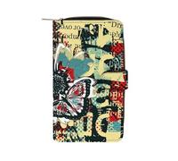 FHEDMN Genuine PU Leather Wallet for Men & Women - Slim Blocking Bifold with 12 Card Slots,Purse Credit Card & ID Holder,Ideal for Travel, Business & Daily Use(Sunflowers, News, Newspapers, Retro)