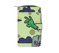 FHEDMN Genuine PU Leather Wallet for Men & Women - Slim Blocking Bifold with 12 Card Slots,Purse Credit Card & ID Holder,Ideal for Travel, Business & Daily Use(Green, Grave, Magic)