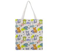 FHEDMN Large Capacity Martin Canvas Shopping Bag-Canvas Tote Bag Double, Reusable Grocery Bag with Long Handles for Shopping, Travel, Camping, Daily Use - Stylish & Machine Washable