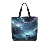 FHEDVBN 3D Graphics Universe Space Tote Bags for Women Canvas Tote Purse Large Shoulder Bag Aesthetic Shopping Bags Reusable Grocery Bag Hobo Bags Casual Handbags, Top Zipper Closure